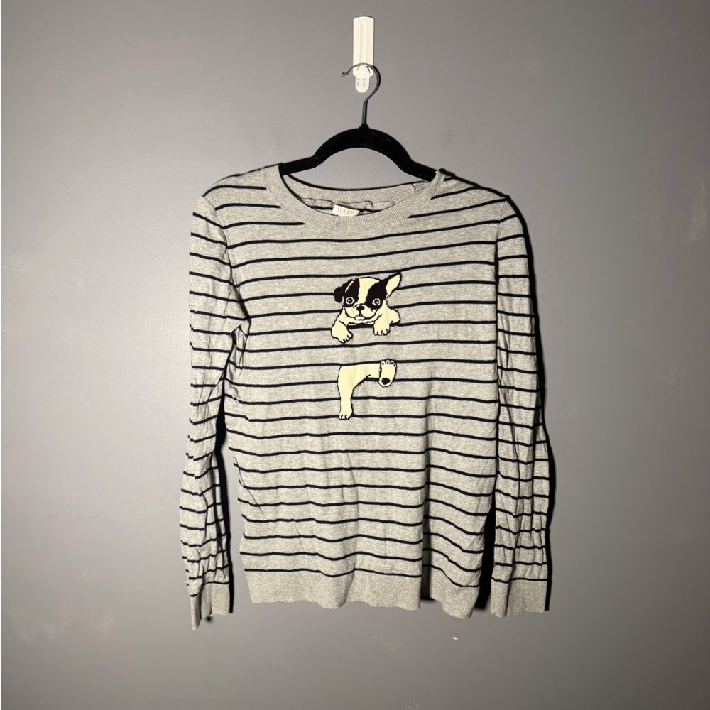 J.Crew Cotton Bulldog Striped Sweater Size Large - Picture 2 of 5